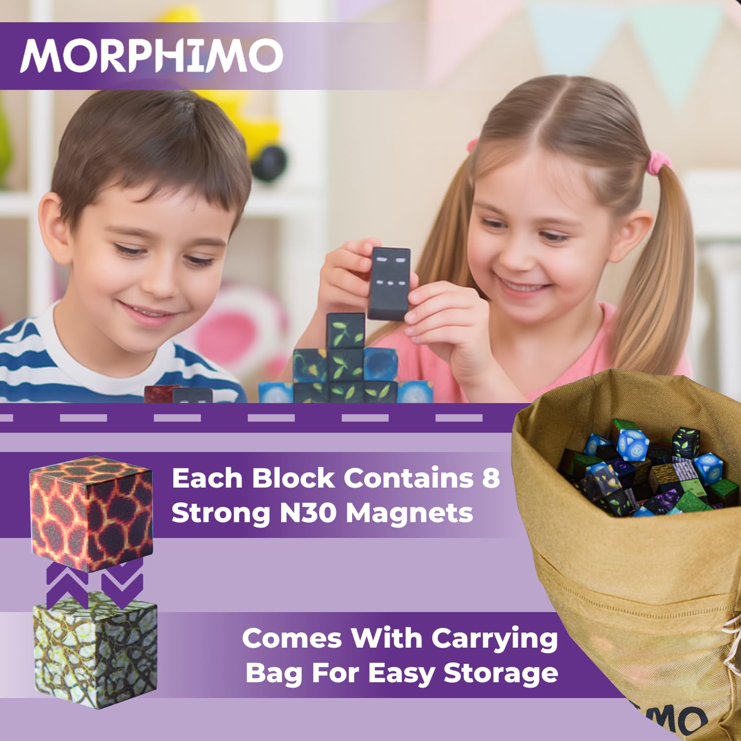 Amazon.com: MORPHIMO 450 PCS Magnetic Building Blocks Set - Big